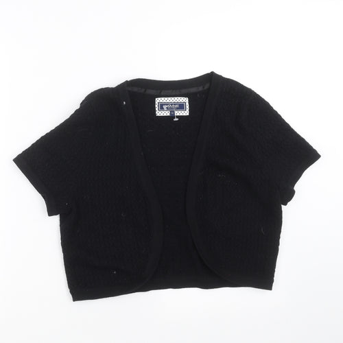 Maine New England Womens Black Geometric  Shrug Jumper Size 12