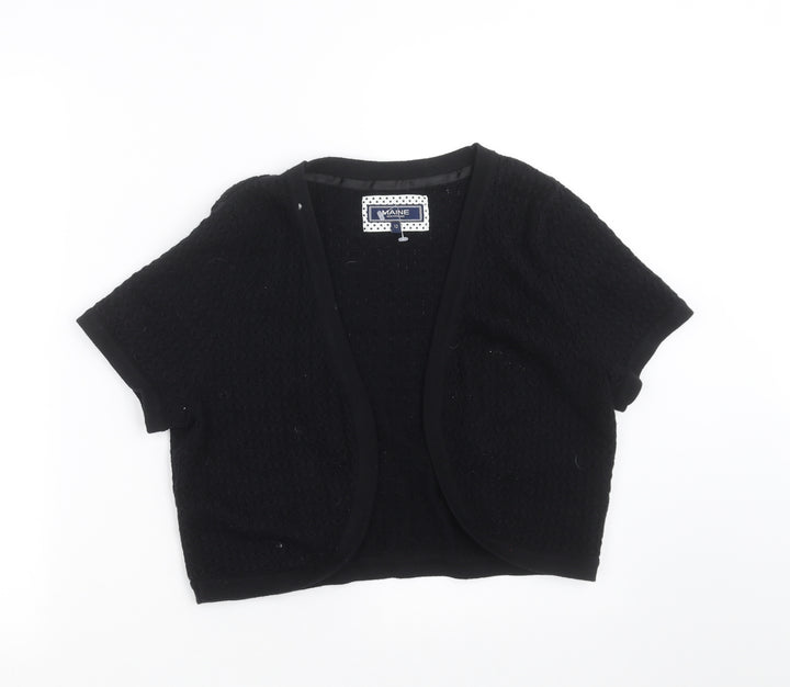 Maine New England Womens Black Geometric  Shrug Jumper Size 12