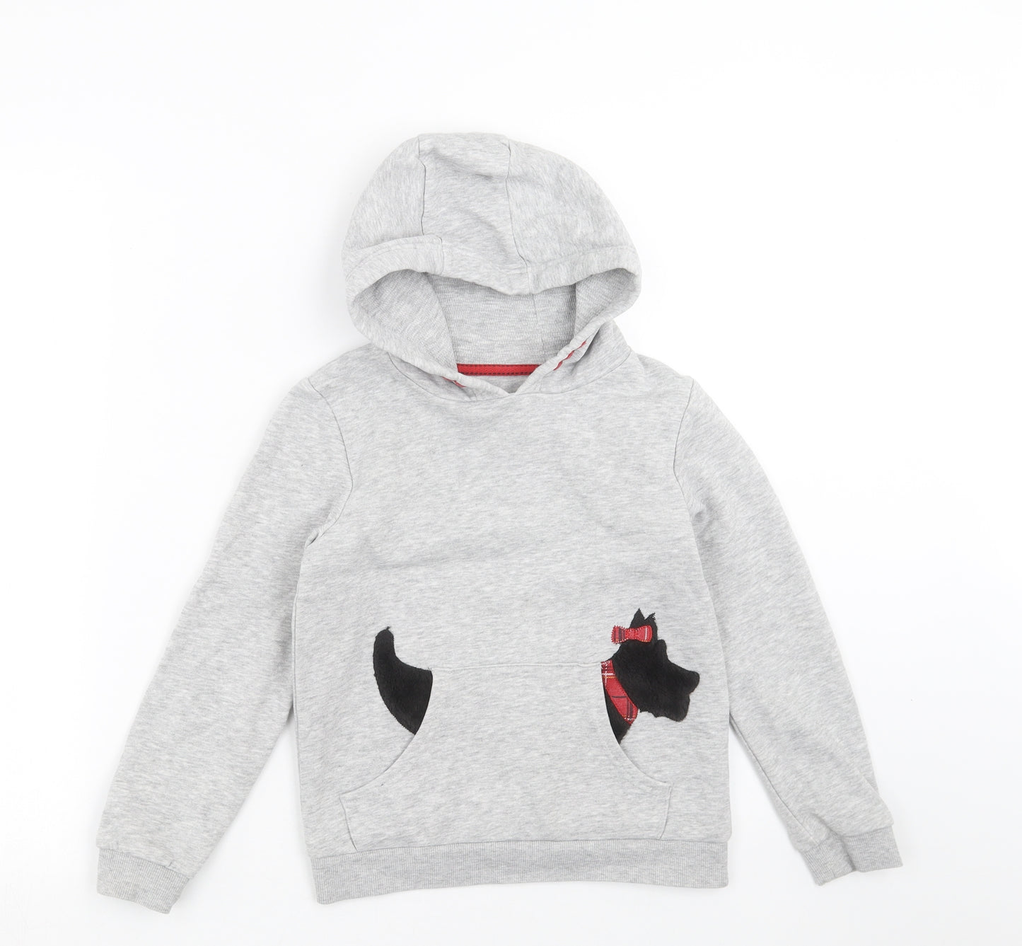 Nutmeg Girls Grey   Pullover Hoodie Size 7-8 Years  - dog