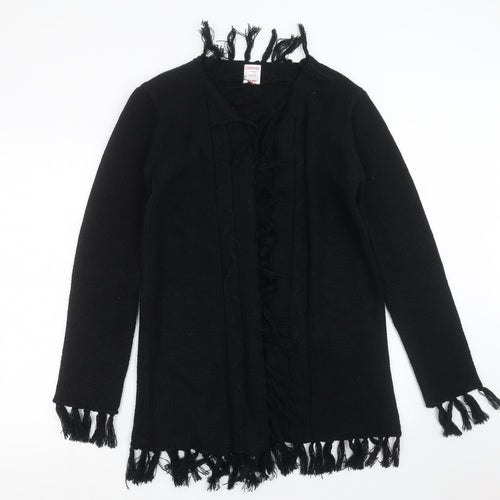 Embargo Girls Black  Knit Cardigan Jumper Size 13 Years  - Tassles