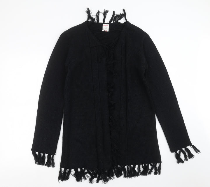 Embargo Girls Black  Knit Cardigan Jumper Size 13 Years  - Tassles