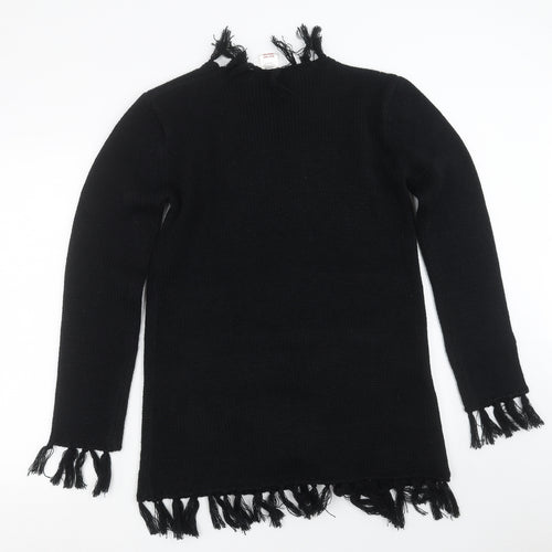 Embargo Girls Black  Knit Cardigan Jumper Size 13 Years  - Tassles