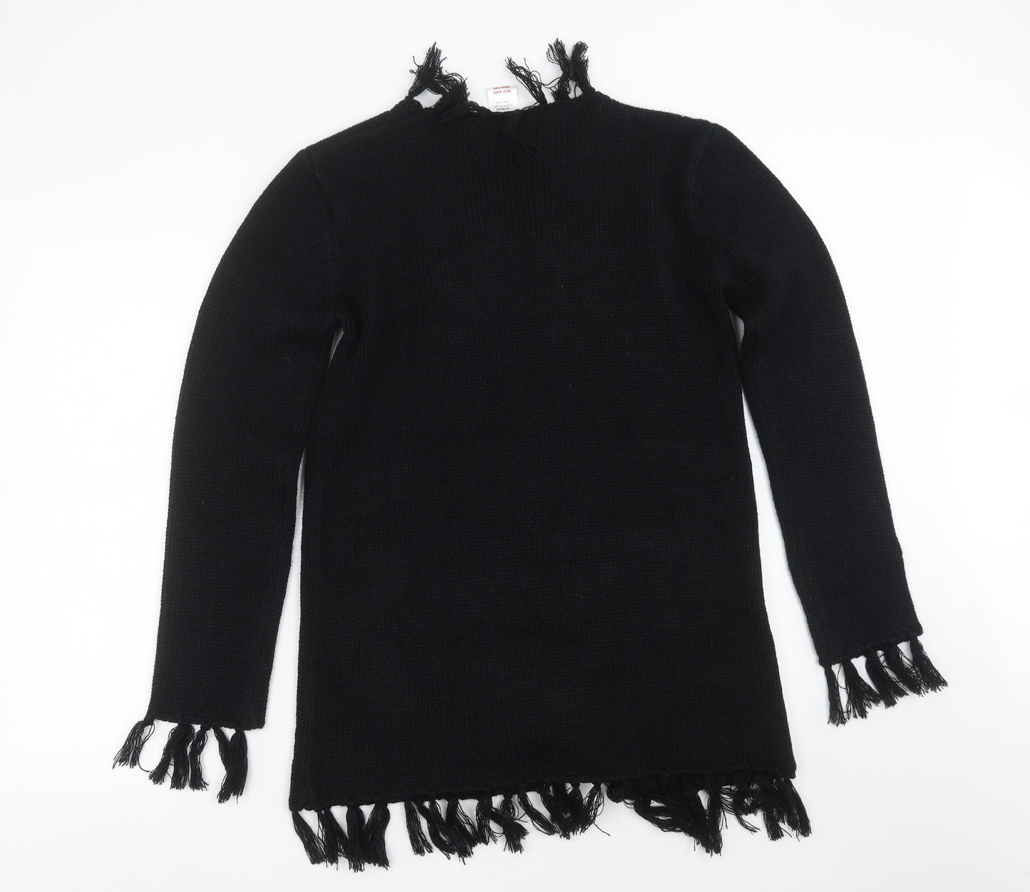 Embargo Girls Black  Knit Cardigan Jumper Size 13 Years  - Tassles