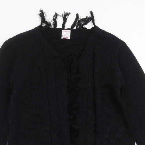 Embargo Girls Black  Knit Cardigan Jumper Size 13 Years  - Tassles