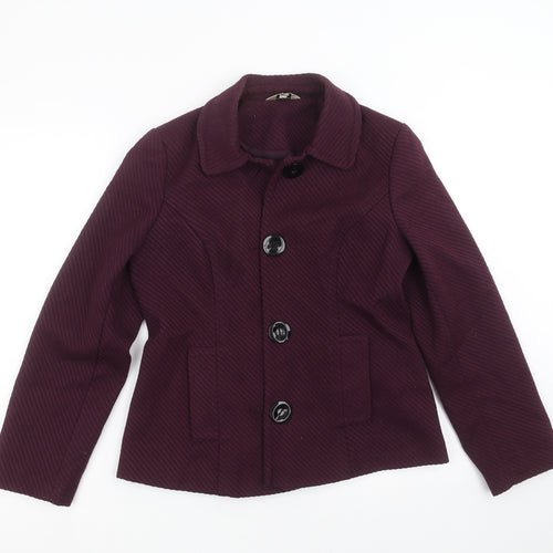 M&Co Womens Purple Striped  Jacket  Size 12