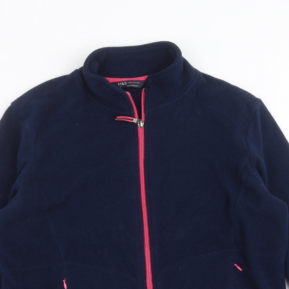 Marks and Spencer Womens Blue  Fleece Full Zip Jumper Size 16