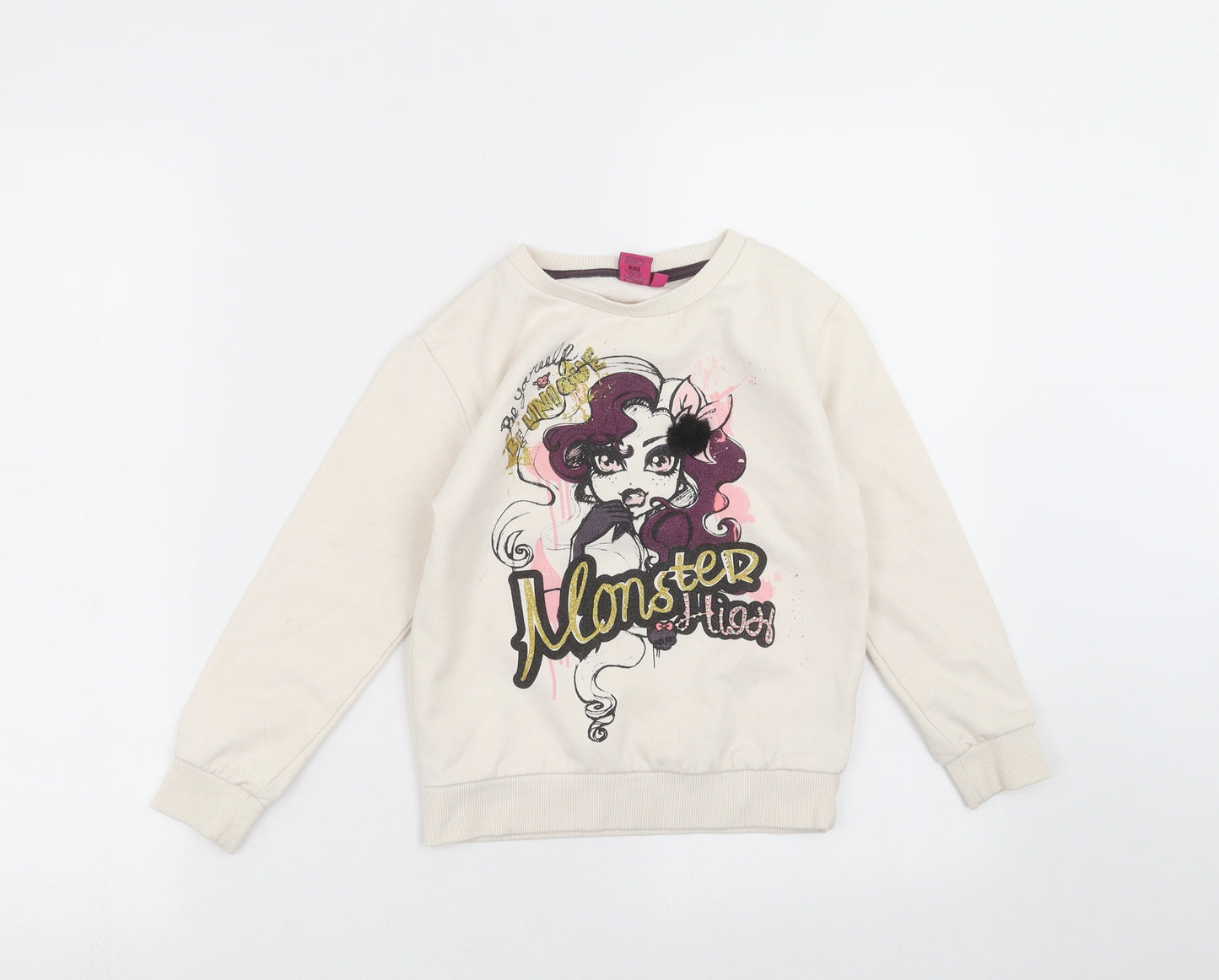 Monster High Girls Ivory   Pullover Sweatshirt Size 6-7 Years