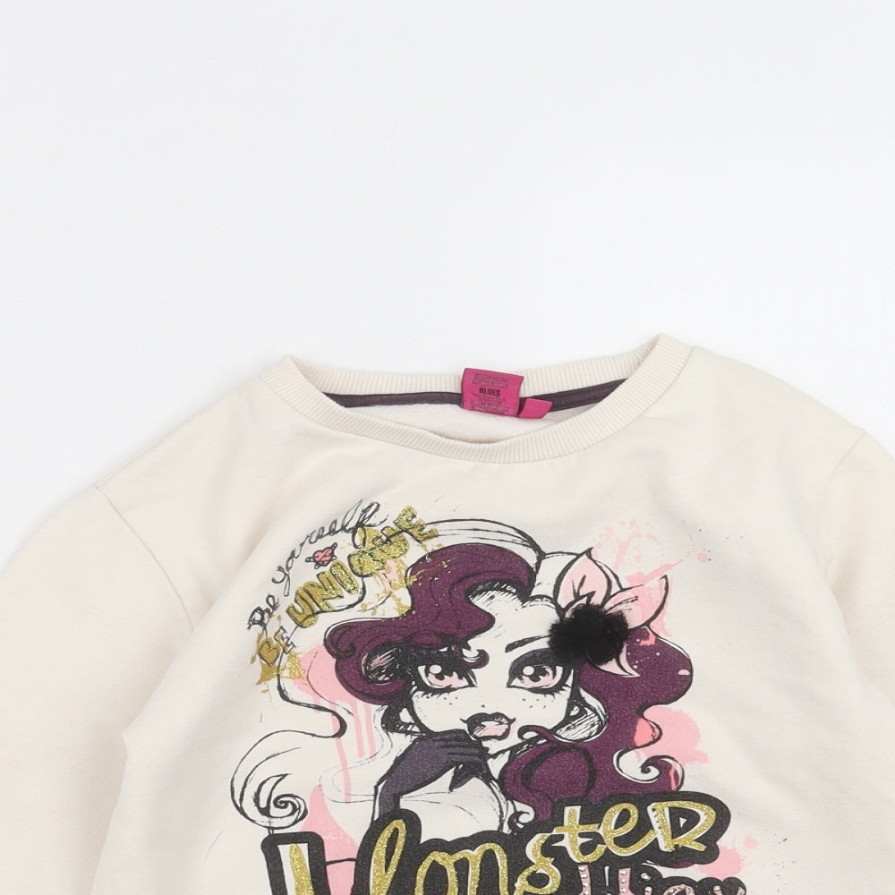 Monster High Girls Ivory   Pullover Sweatshirt Size 6-7 Years