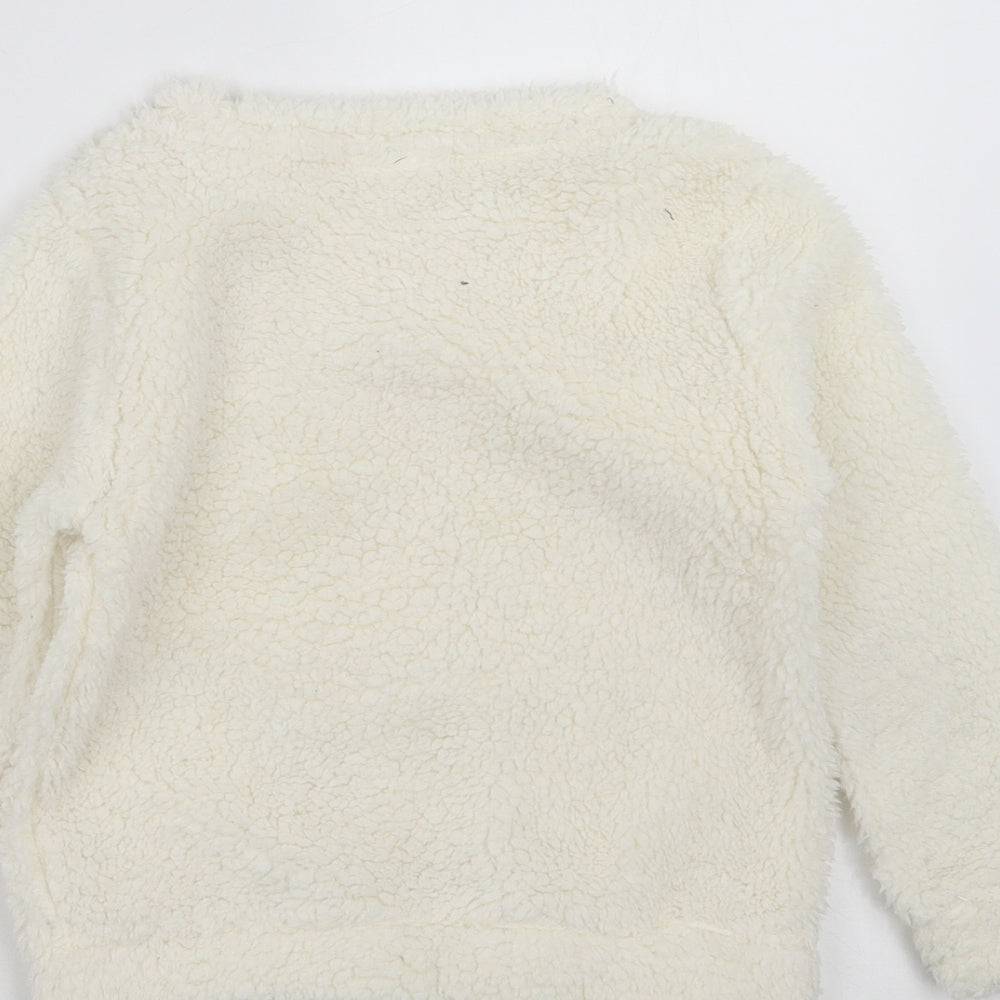 F&F Girls Ivory   Pullover Jumper Size 6-7 Years  - unicorn