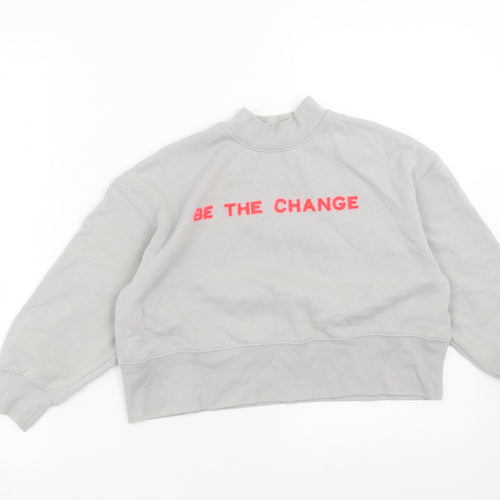 Primark Girls Grey   Pullover Sweatshirt Size 8-9 Years  - be the change