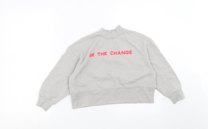 Primark Girls Grey   Pullover Sweatshirt Size 8-9 Years  - be the change