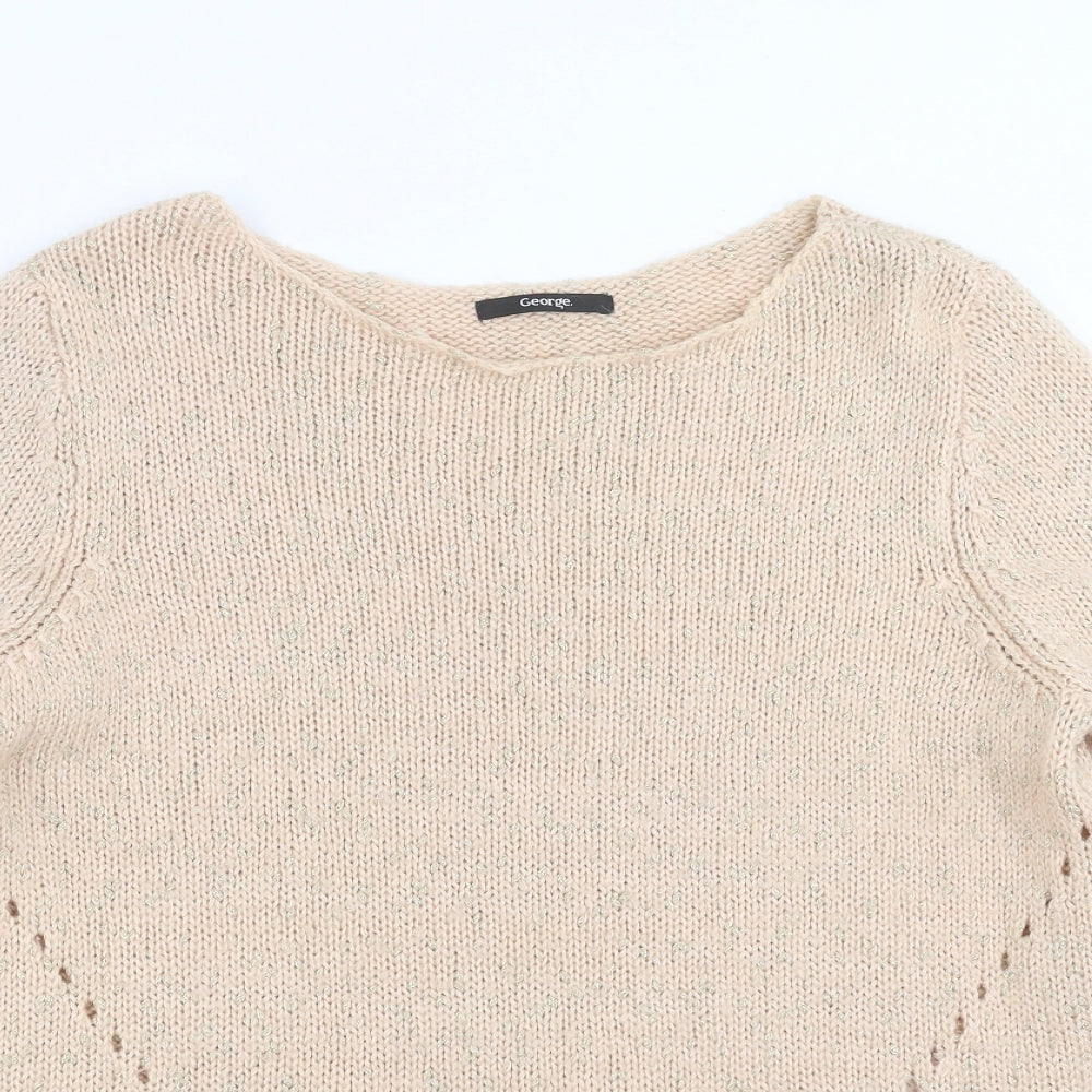 George Womens Beige  Knit Pullover Jumper Size 18