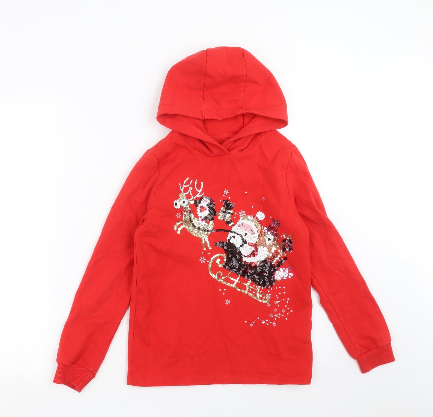 F&F Boys Red   Pullover Hoodie Size 9-10 Years  - christmas