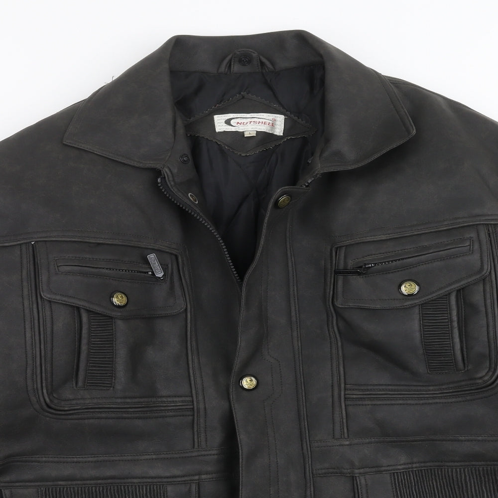 NUTSHELL Mens Black   Jacket Coat Size L