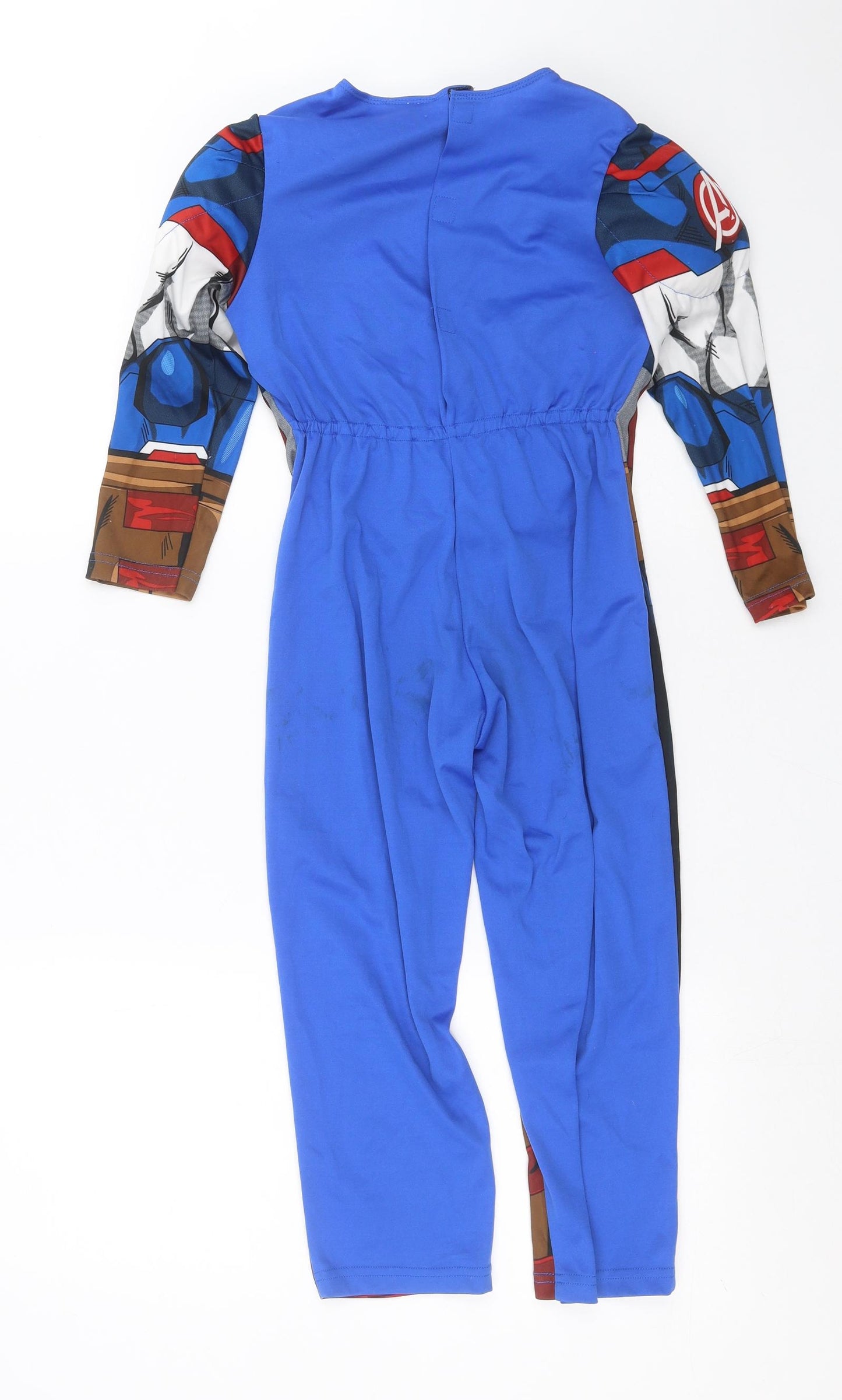 Captain America Boys Blue   Basic T-Shirt Size 5-6 Years  - captain america costume