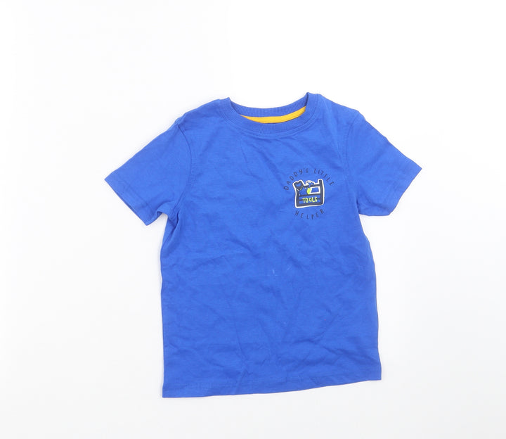 George Boys Blue   Basic T-Shirt Size 3-4 Years  - little helper