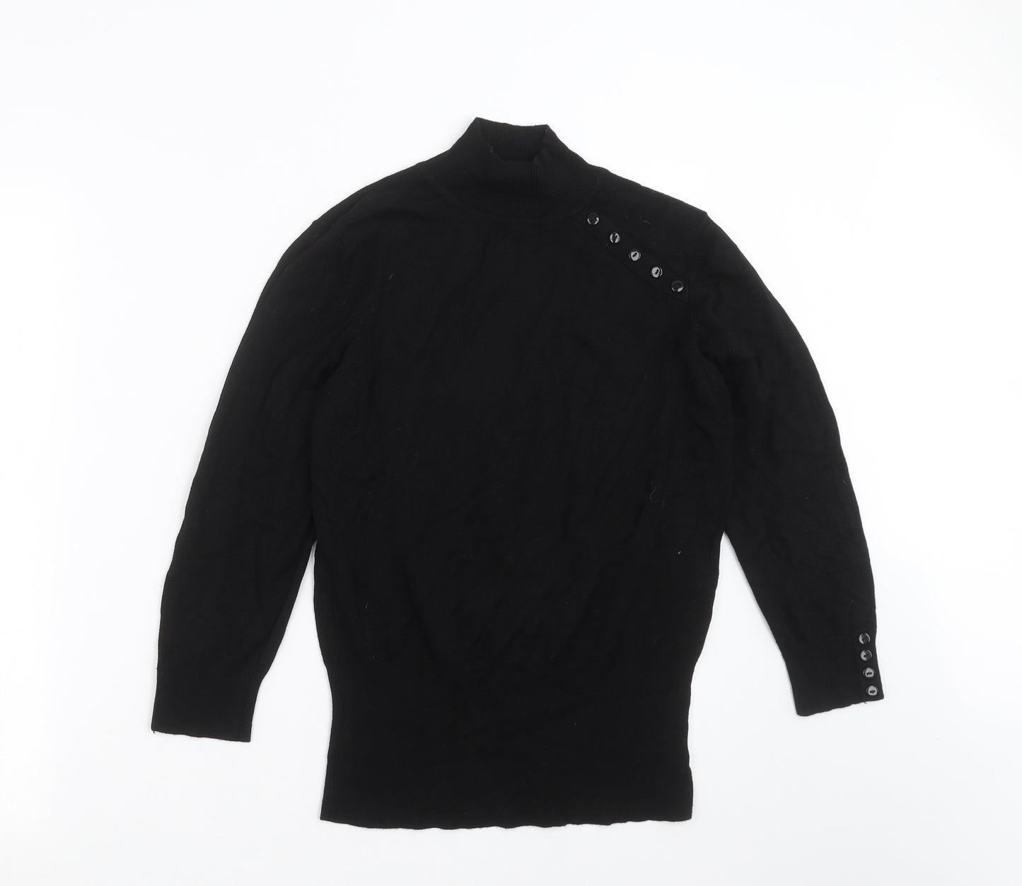 Wallis Womens Black  Knit Pullover Jumper Size 12