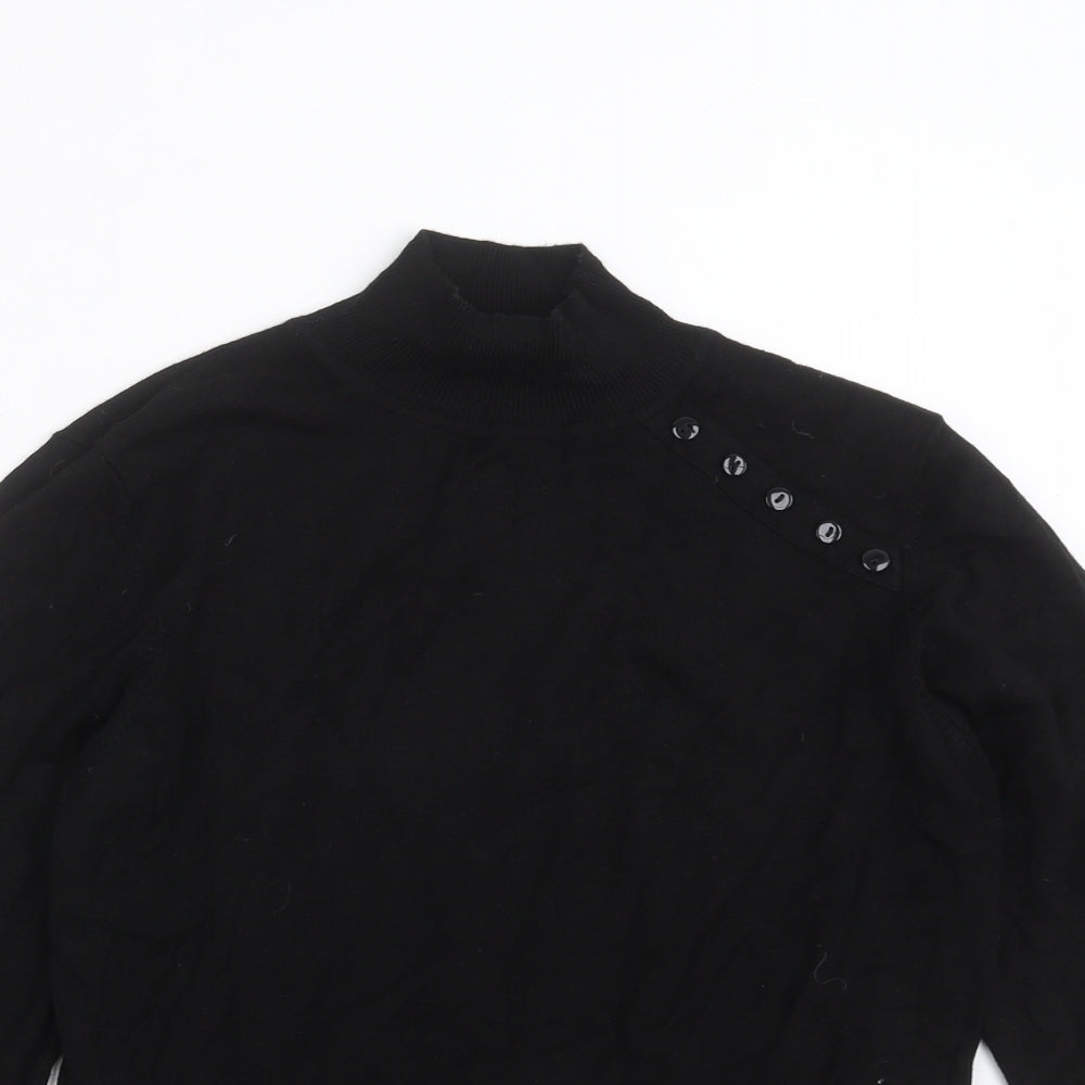 Wallis Womens Black  Knit Pullover Jumper Size 12