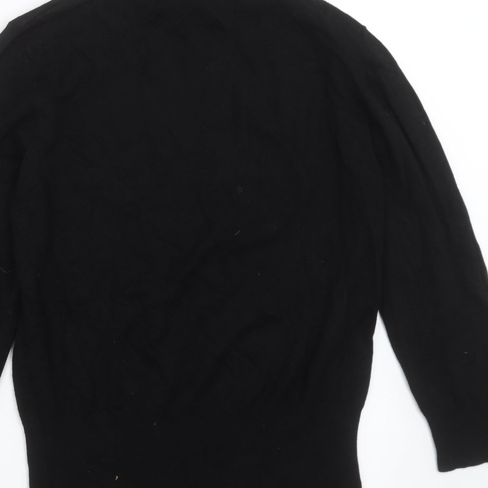 Wallis Womens Black  Knit Pullover Jumper Size 12
