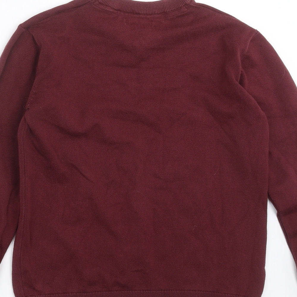 Very Boys Purple  Knit Pullover Jumper Size 10-11 Years  - burgundy schoolwear