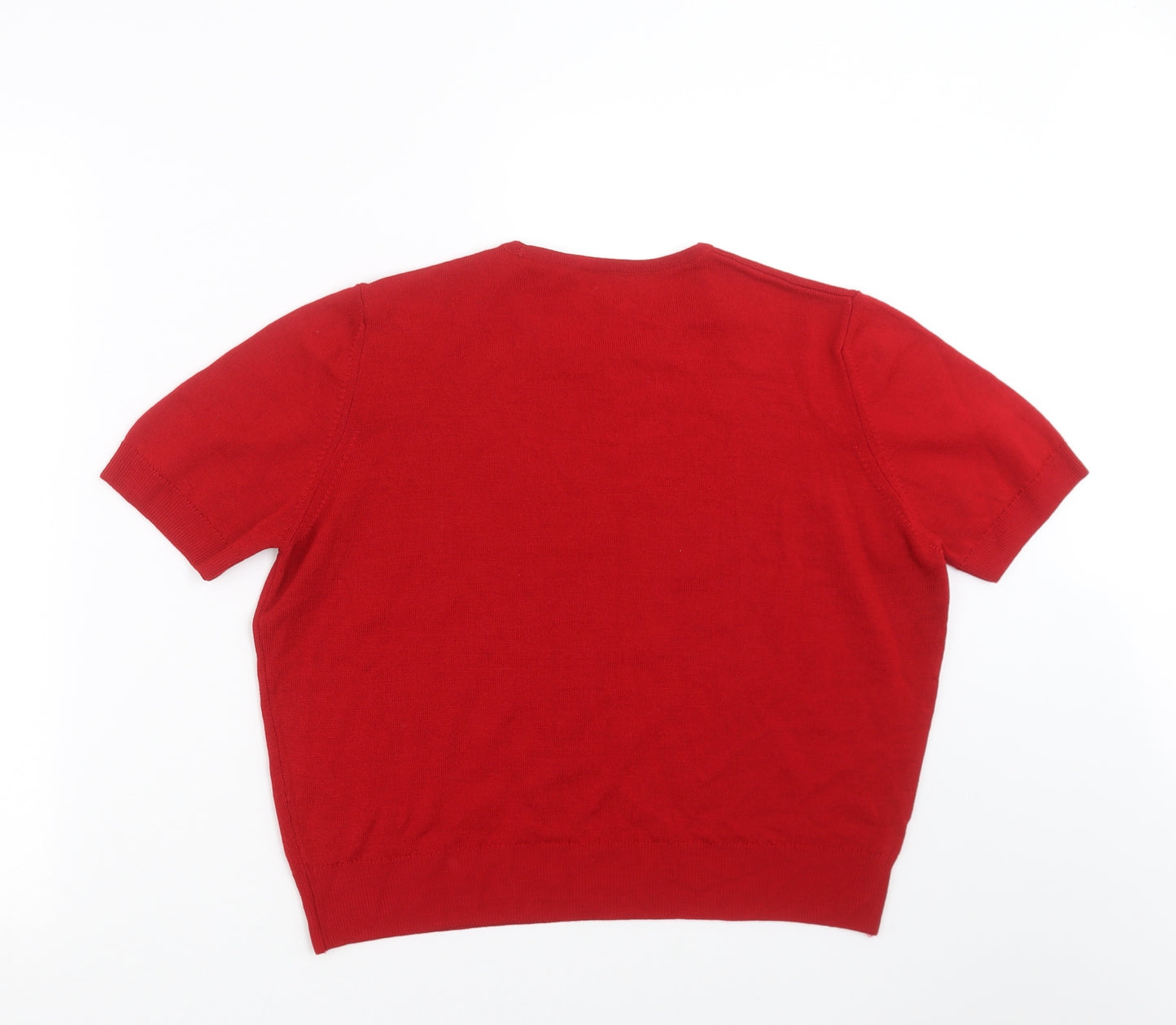 Marks and Spencer Womens Red  Knit Pullover Jumper Size 14
