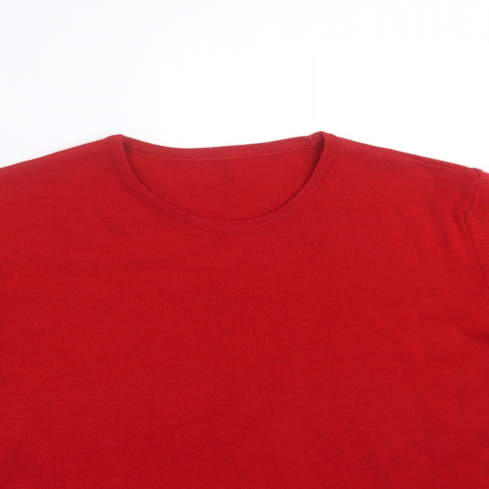 Marks and Spencer Womens Red  Knit Pullover Jumper Size 14