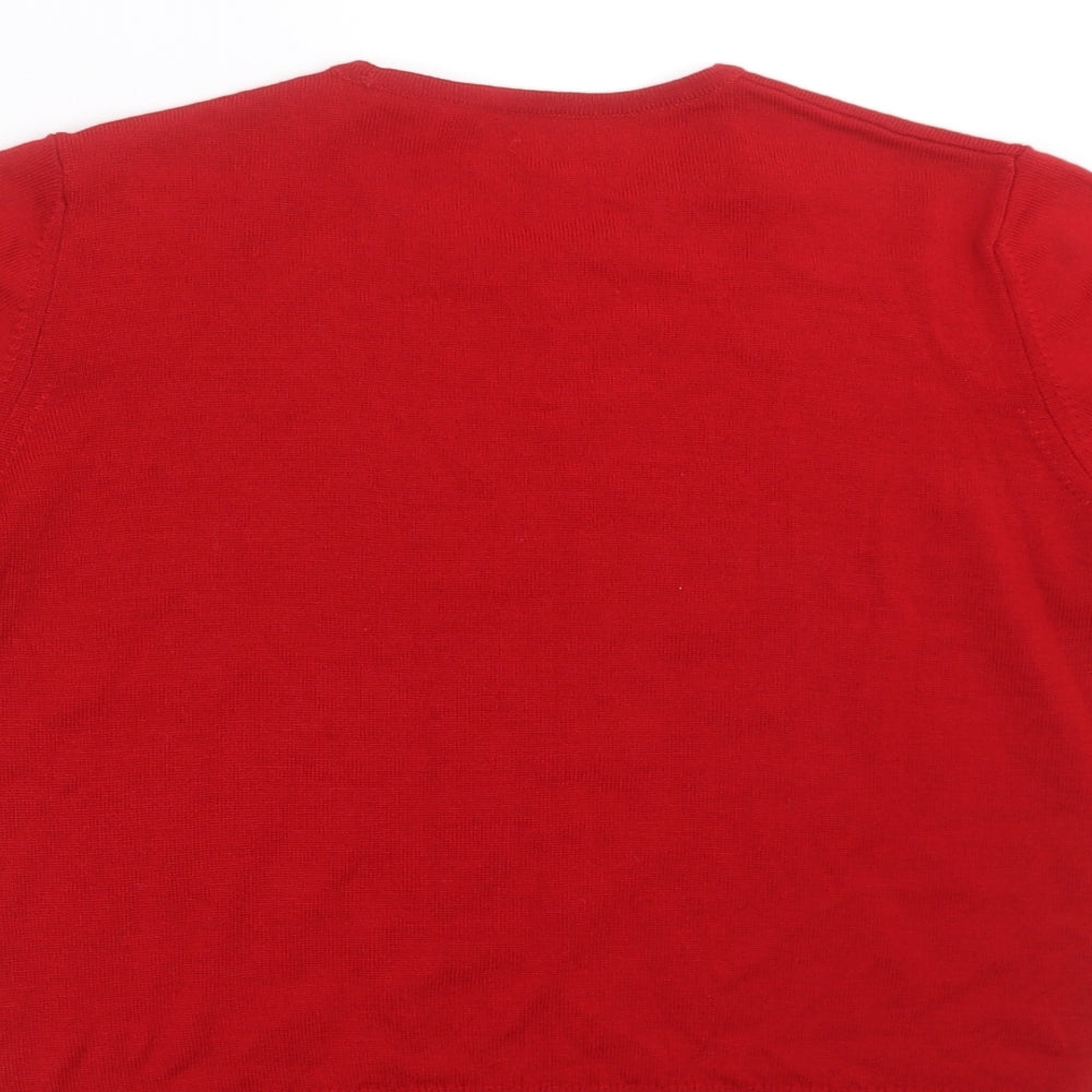 Marks and Spencer Womens Red  Knit Pullover Jumper Size 14