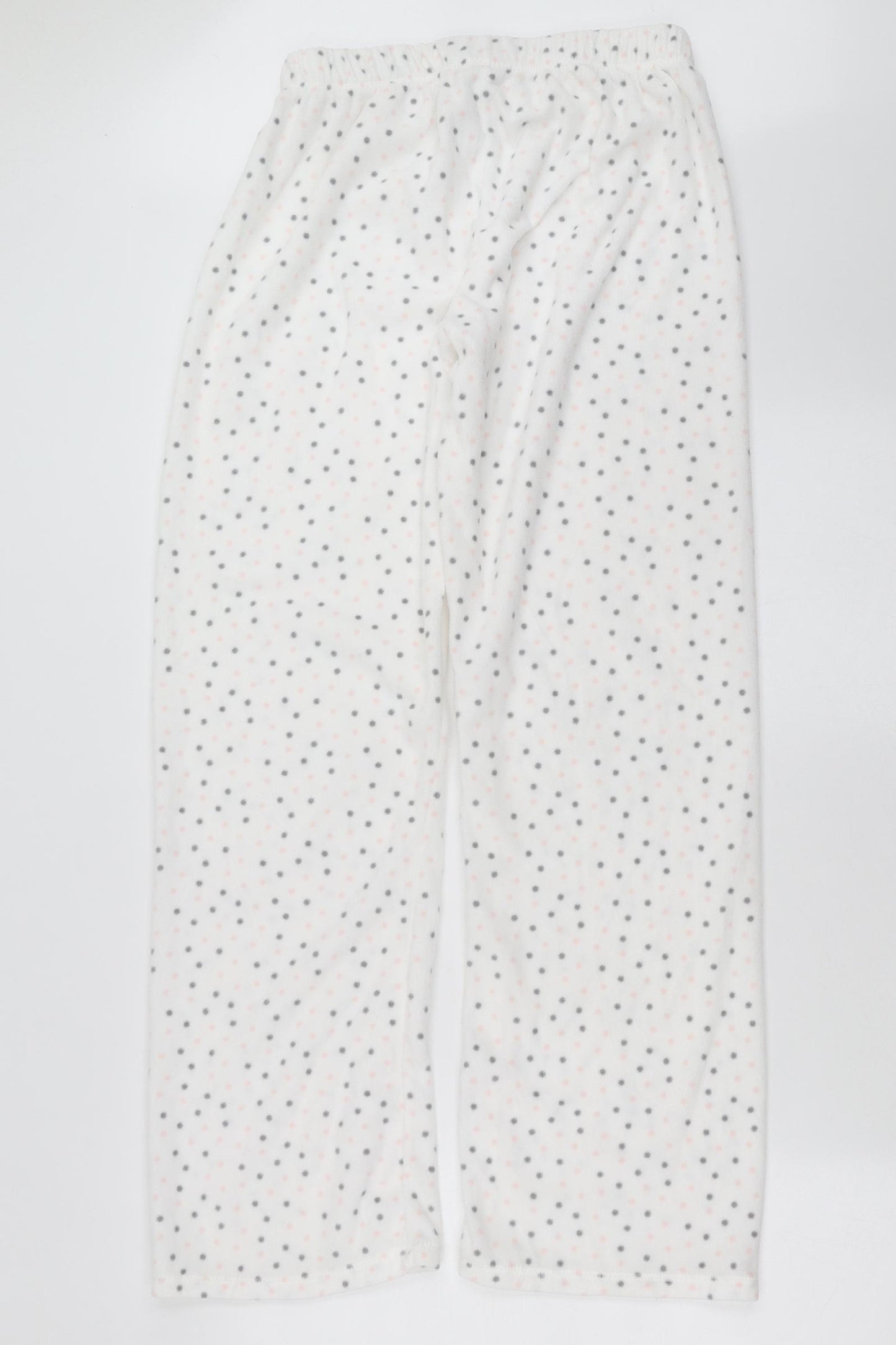 Primark Womens White Polka Dot Fleece  Pyjama Pants Size S