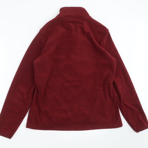 Marks and Spencer Womens Red  Fleece Full Zip Jumper Size 16  - burgundy