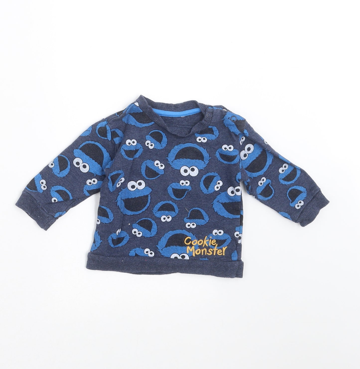 Sesame Street Baby Blue   Pullover Jumper Size 3-6 Months  - Cookie monster