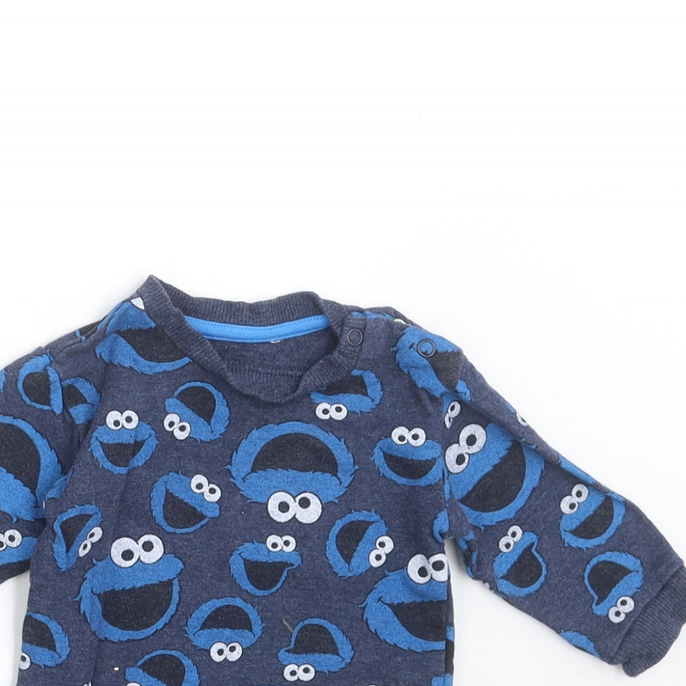 Sesame Street Baby Blue   Pullover Jumper Size 3-6 Months  - Cookie monster