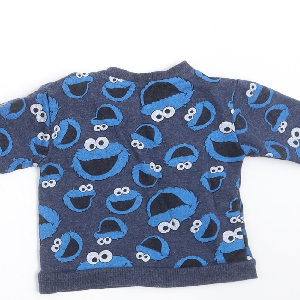 Sesame Street Baby Blue   Pullover Jumper Size 3-6 Months  - Cookie monster