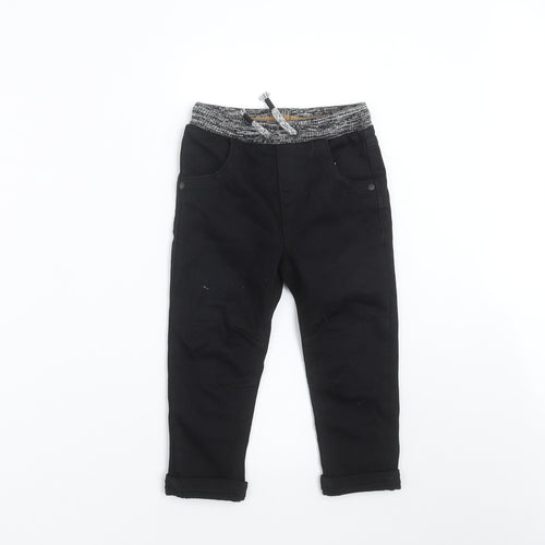 George Boys Black  Denim Straight Jeans Size 2-3 Years - jogger waist