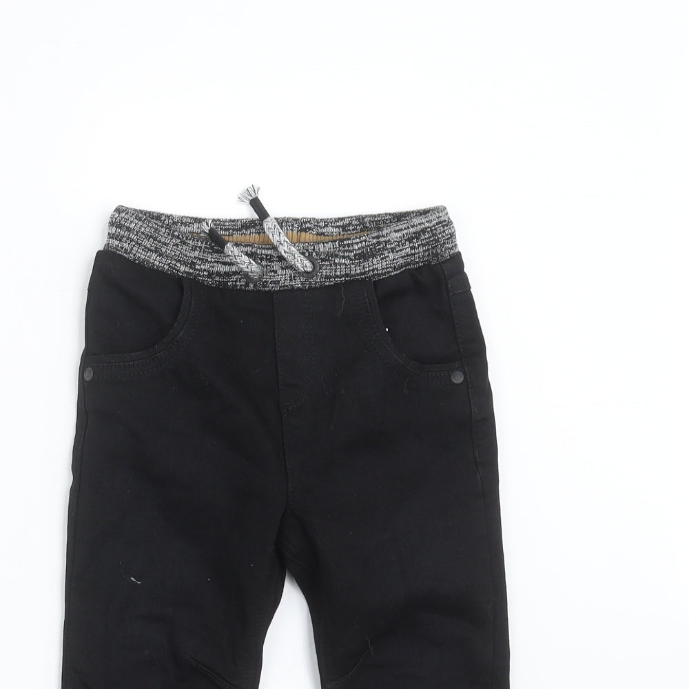George Boys Black  Denim Straight Jeans Size 2-3 Years - jogger waist