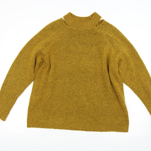 F&F Womens Yellow  Knit Pullover Jumper Size 12