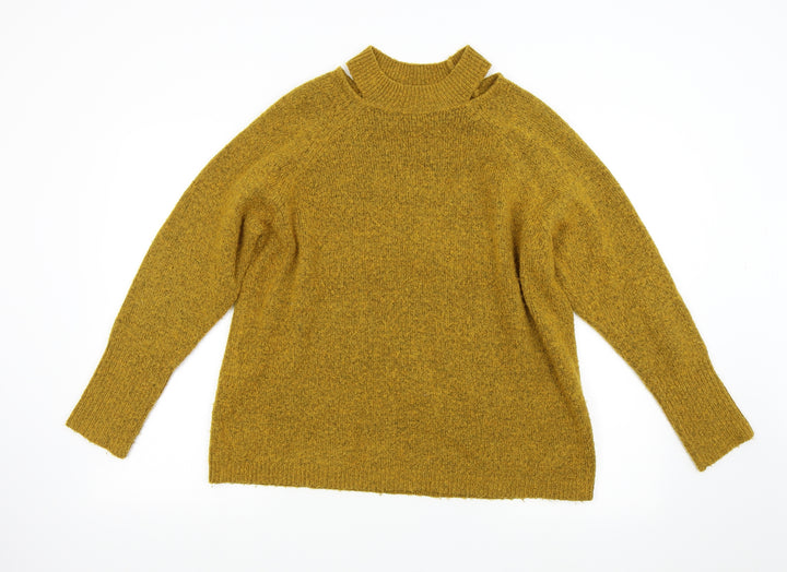 F&F Womens Yellow Knit Pullover Jumper Size 12