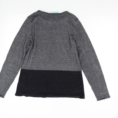 Avenue Womens Silver  Knit Pullover Jumper Size 12