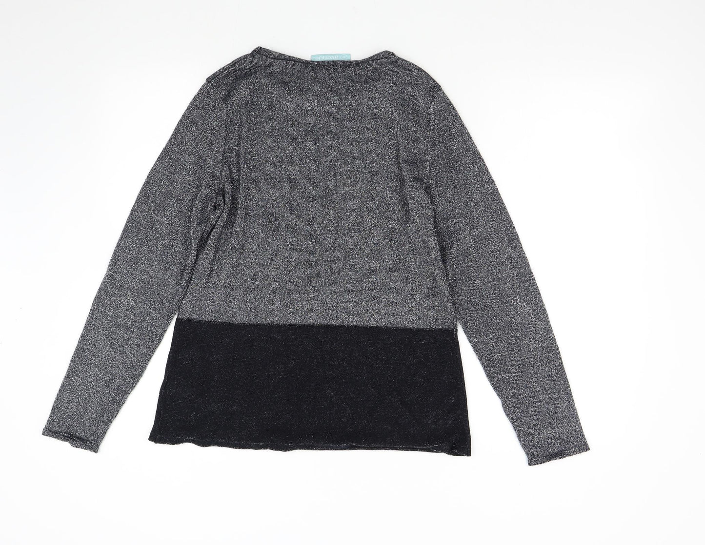 Avenue Womens Silver  Knit Pullover Jumper Size 12
