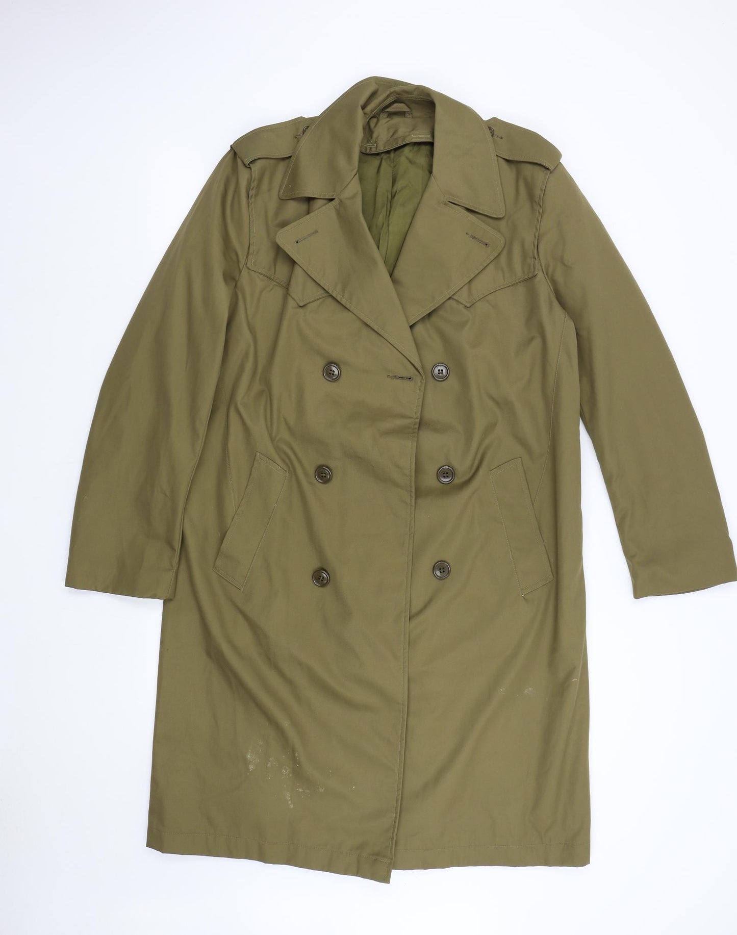 Plinc Mens Green   Trench Coat Coat Size L
