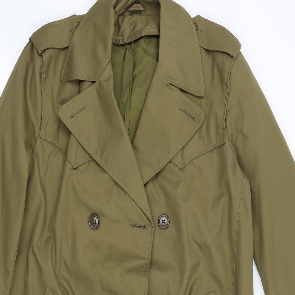 Plinc Mens Green   Trench Coat Coat Size L