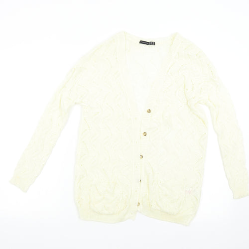Primark Womens Ivory  Knit Cardigan Jumper Size 8