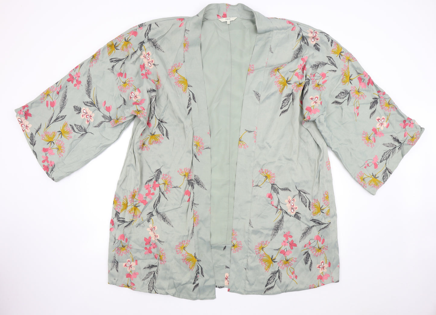 NEXT Womens Green Floral  Kimono Jacket Size XL