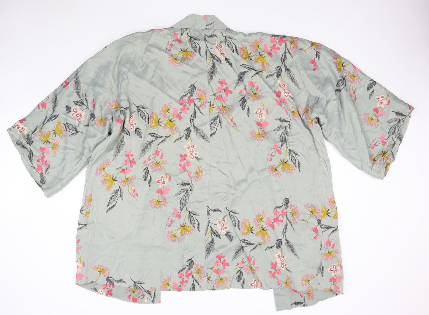 NEXT Womens Green Floral  Kimono Jacket Size XL