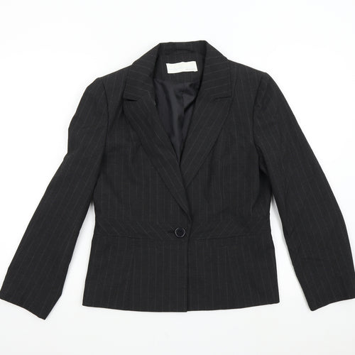 AMARANTO Womens Grey Striped  Jacket Suit Jacket Size 14