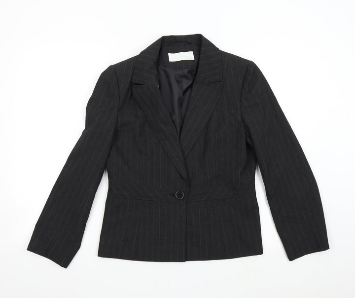 AMARANTO Womens Grey Striped  Jacket Suit Jacket Size 14