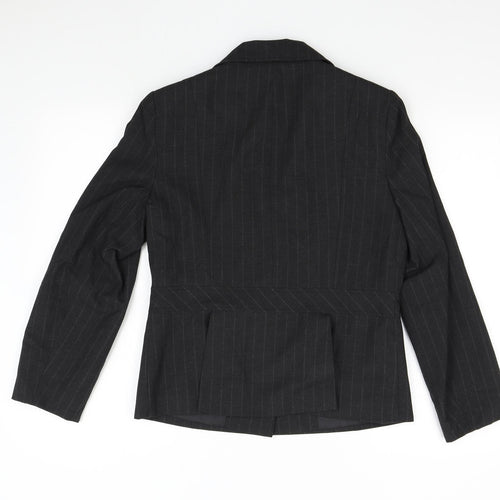 AMARANTO Womens Grey Striped  Jacket Suit Jacket Size 14