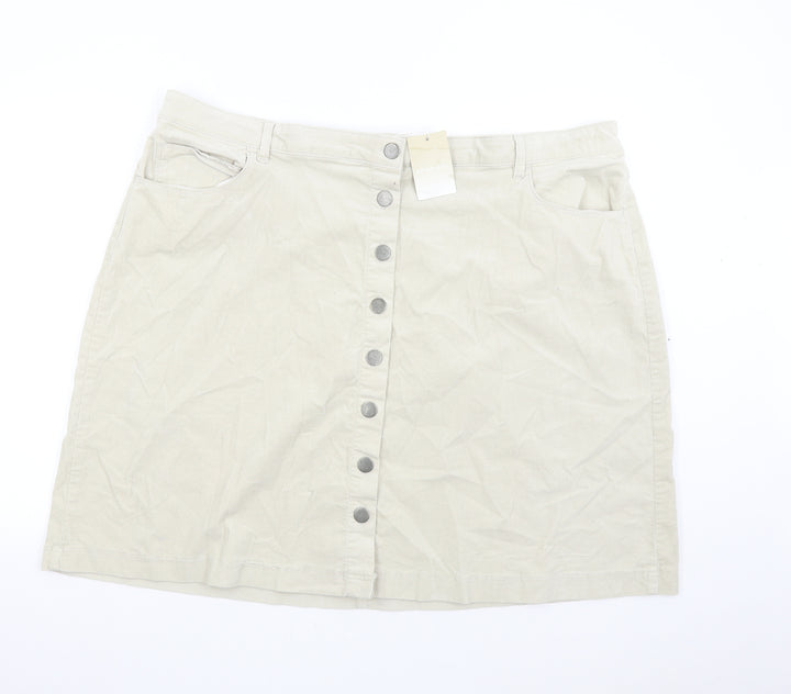 Anthology Womens Beige Corduroy Mini Skirt Size 30