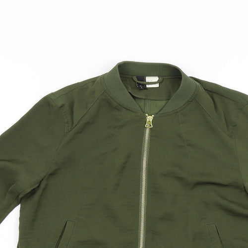 H&M Womens Green   Bomber Jacket Jacket Size 8