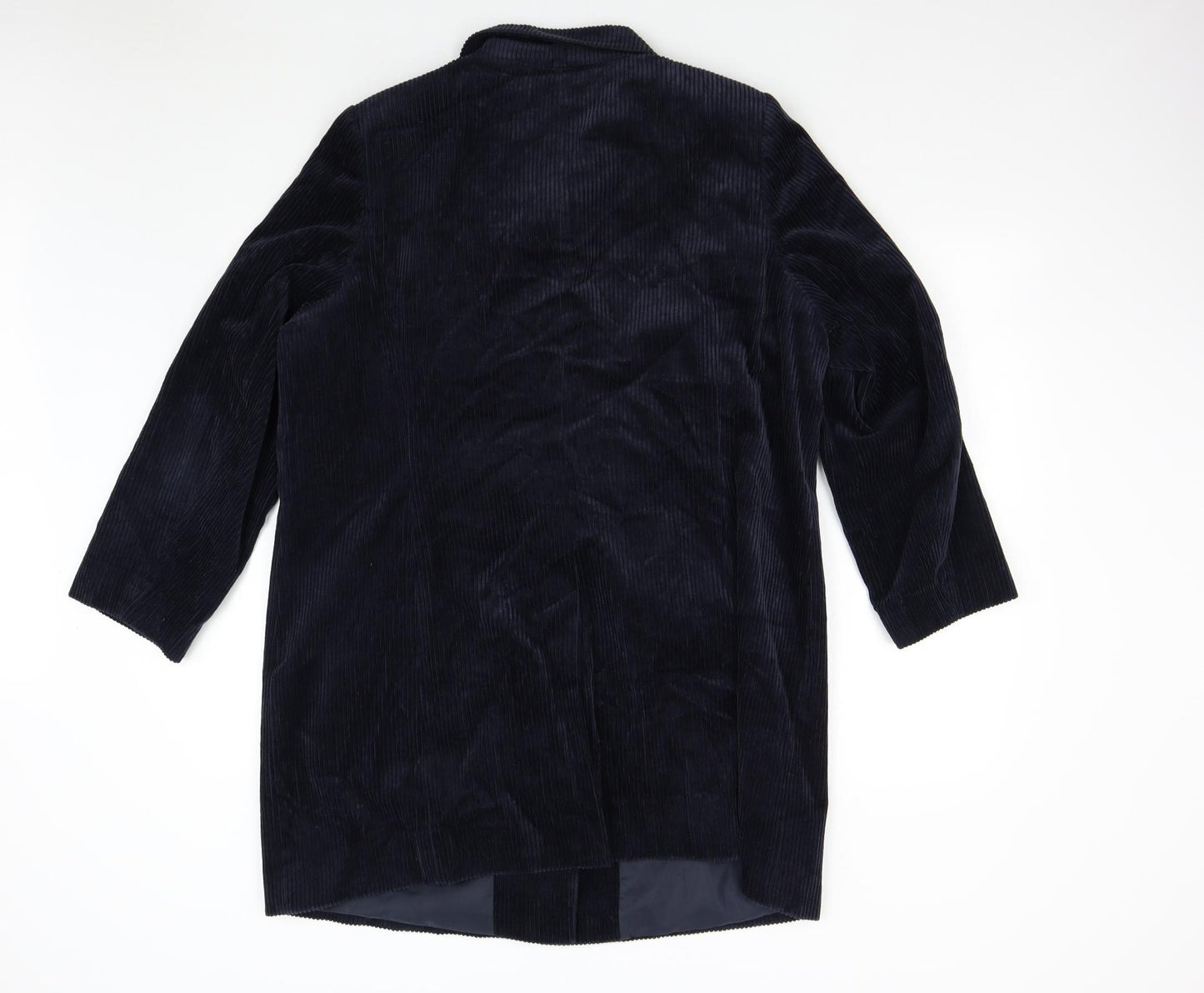 M&S Womens Blue  Corduroy Overcoat Coat Size 20