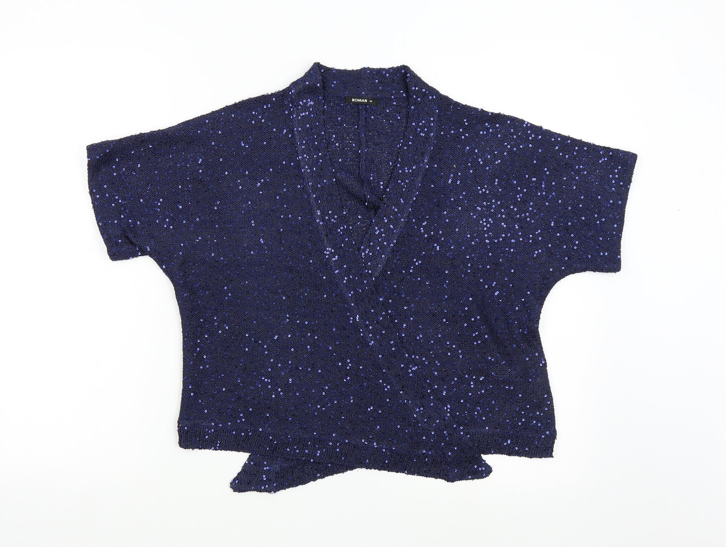 Roman Womens Blue  Knit Cardigan Jumper Size 14